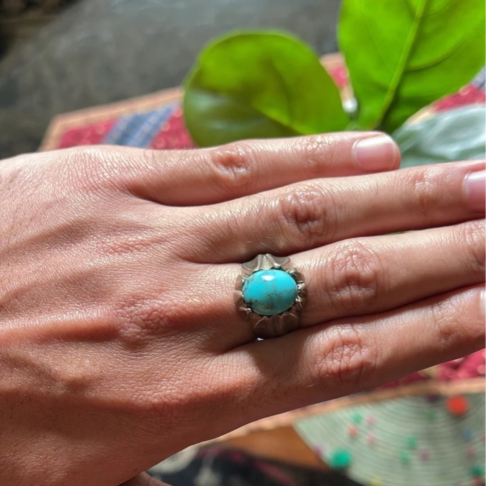 Blue turquoise ring 8.5